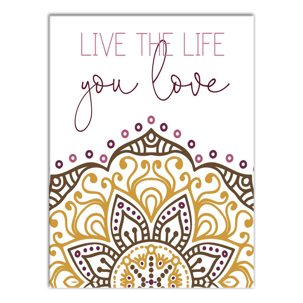 Live The Life You Love Yellow 12" x 16" Canvas Wall Art